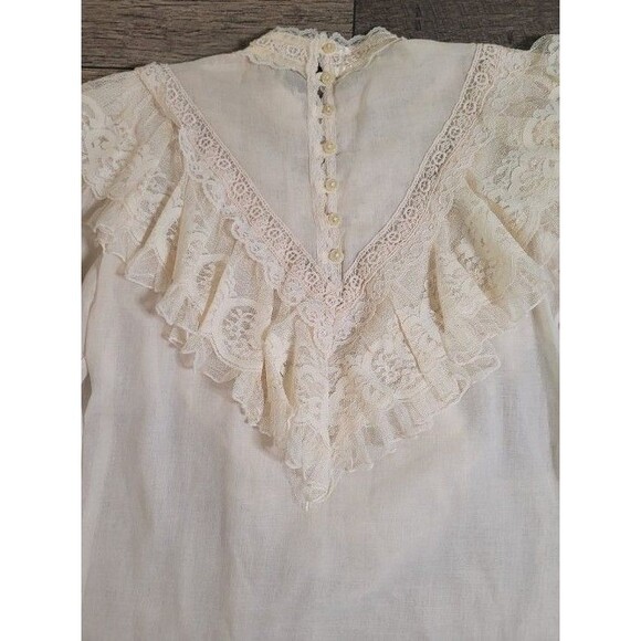 Gunne Sax Jessica’s Gunnies 1970s Vintage Victorian Style Ruffles & Lace Blouse - Picture 9 of 11